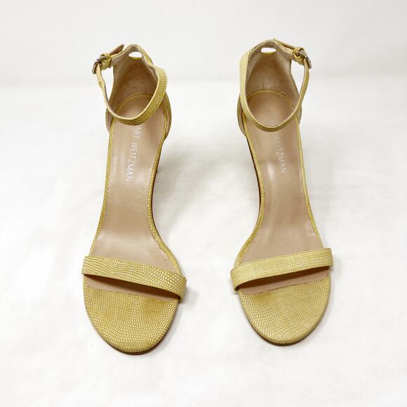 Stuart Weitzman Beige Ankle Strap Heels - Picture 9 of 11